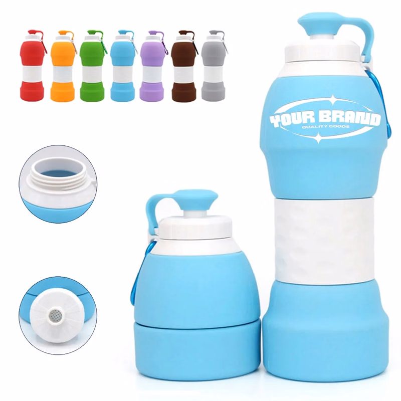 20oz Collapsible Silicone Reusable Portable Water Bottle