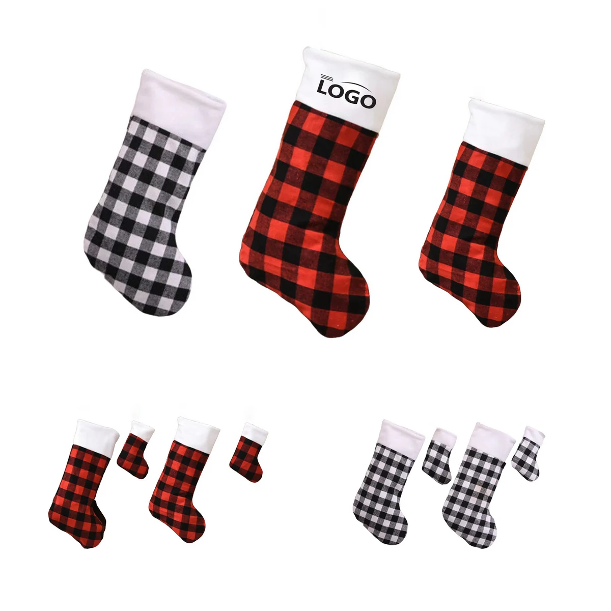 Plush Christmas Stocking Ornament Custom Logo 1