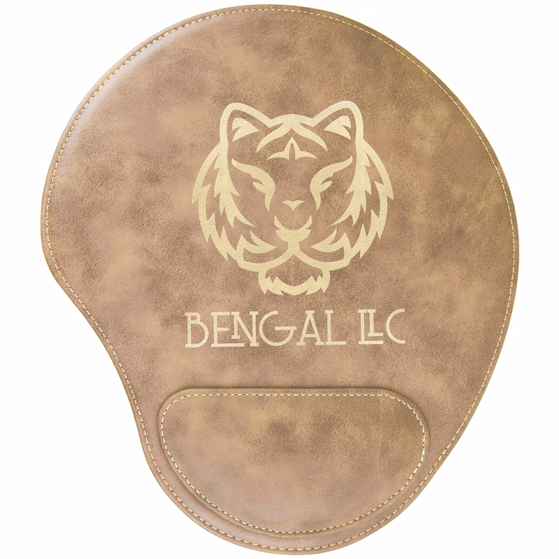 Rustic/Gold Leatherette Mouse Pad