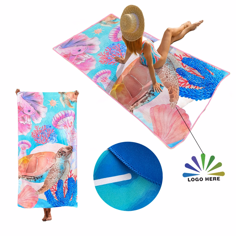 Absorbent Full-Color Custom Microfiber Beach Towel