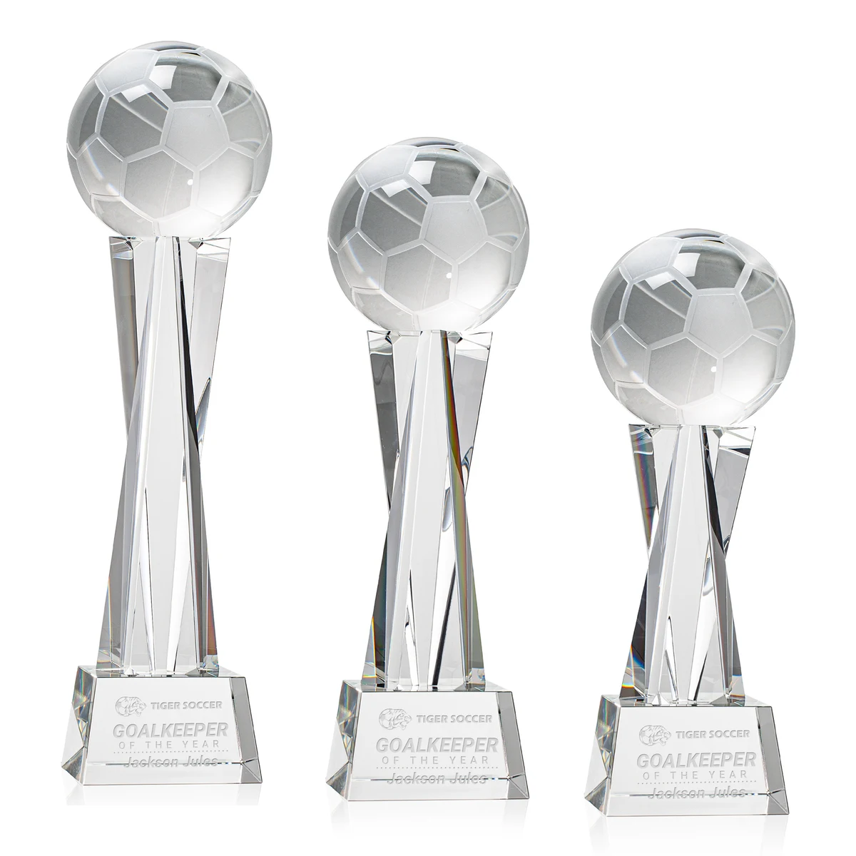 Soccer Ball Award on Grafton Base - Clear 1