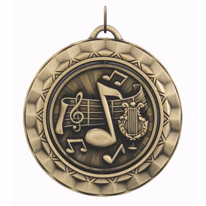 Music Spinner Medal, 2 5/16"