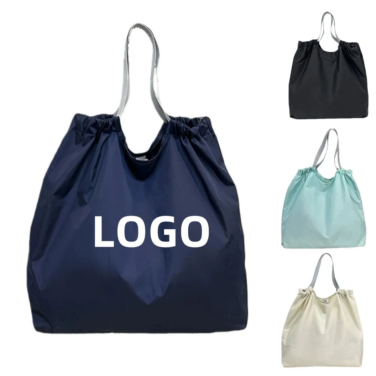 Foldable Market Shopping Bag Reusable Tote For Groceries, custom tote bag with logo imprint 1