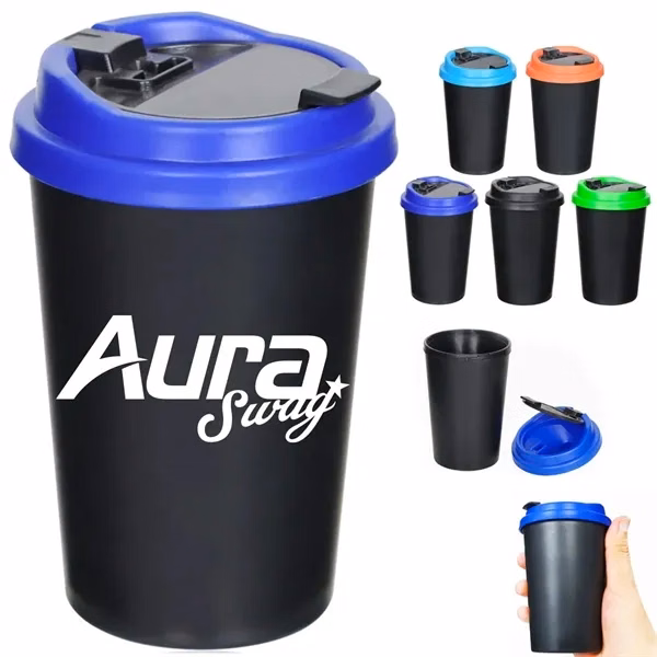 Custom Portable Plastic Car Ashtray with Secure Lid — Windproof Odor Control