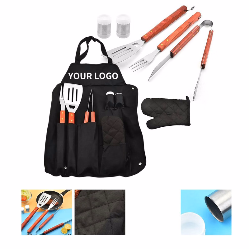 Portable BBQ Tool Set with Gloves and Spatula