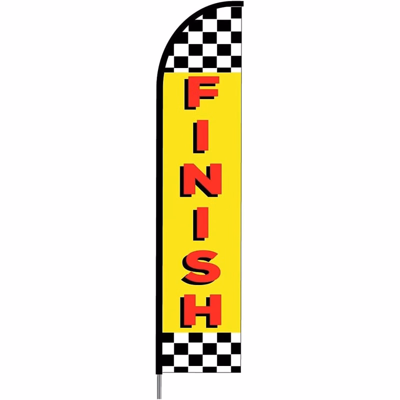 Finish Flag Kit 15' Feet Feather Flag Sign sale flag Outdoor Banner
