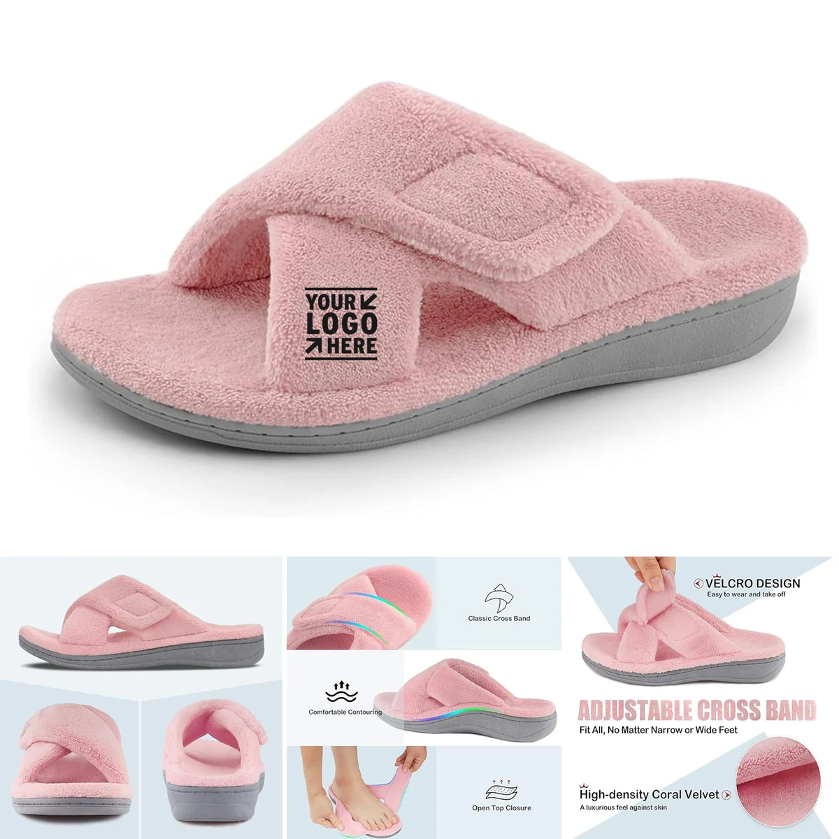 Women's House Fuzzy Orthotic Arch Support Slippers Plantar Fasciitis Furry Slide Shoes 1