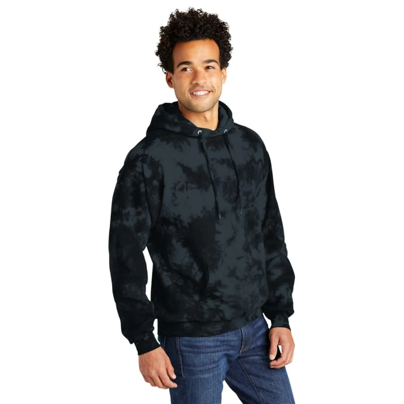 Port & Company Crystal Tie-Dye Pullover Hoodie, custom hoodie or sweatshirt with logo imprint 1