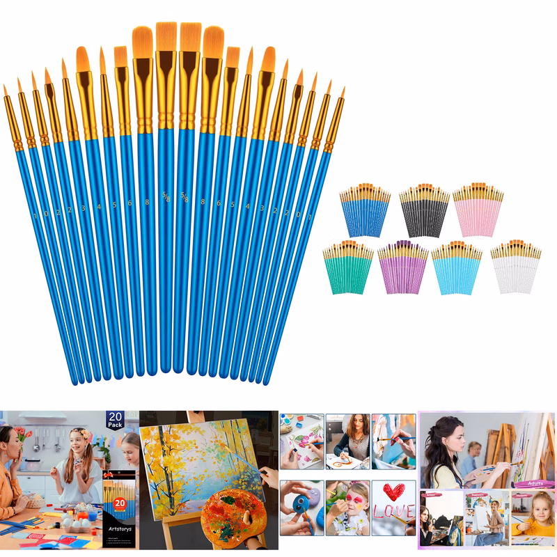 20 Pcs Paint Brushes Set