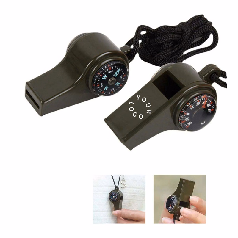 3 in 1 Survival Whistle with Compass and Thermometer