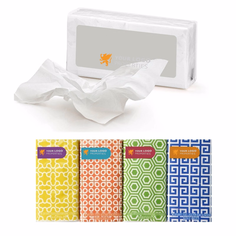 MOQ 200 Pocket-Sized Custom Mini Facial Tissues Pack For Travel