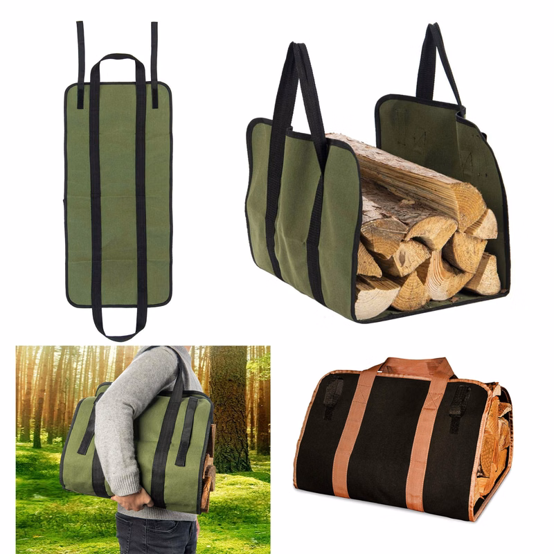 Firewood Carrier Canvas Log Tote Bag Carrier