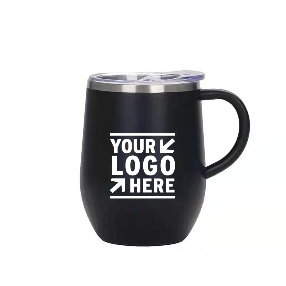12Oz Stainless Steel Vacuum Insulated Wine Tumbler Handle 1