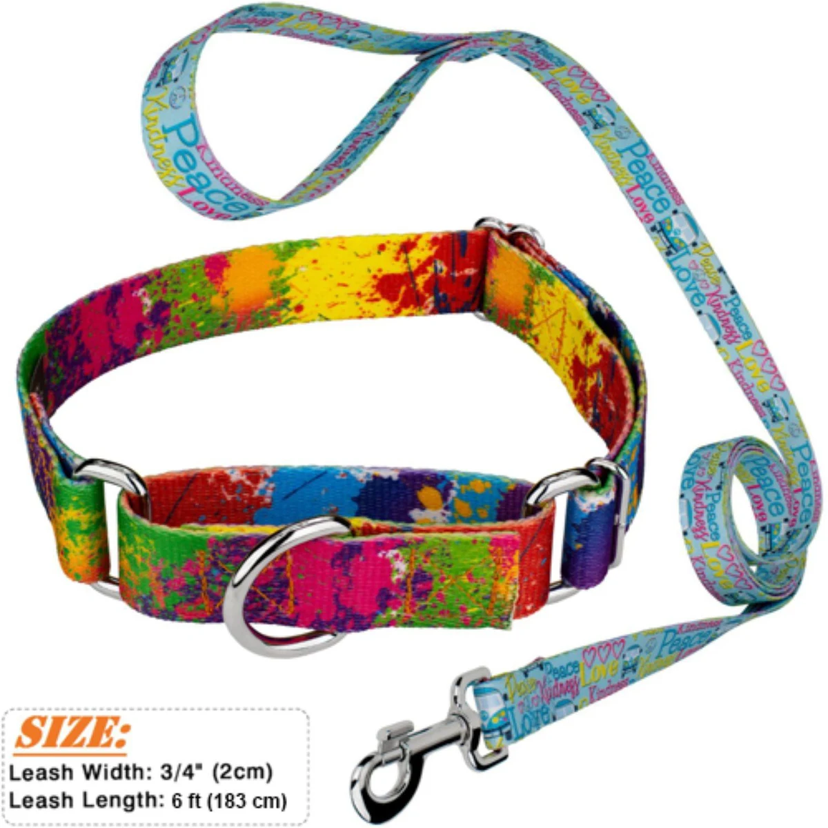 Dye-Sublimation Dog Leash with Adjustable Collar & Carabiner 1