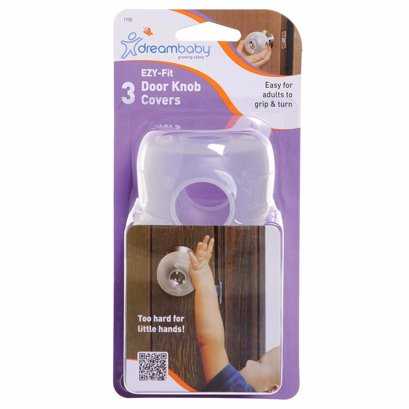 EZY-Fit Door Knob Covers - Clear 3 pack
