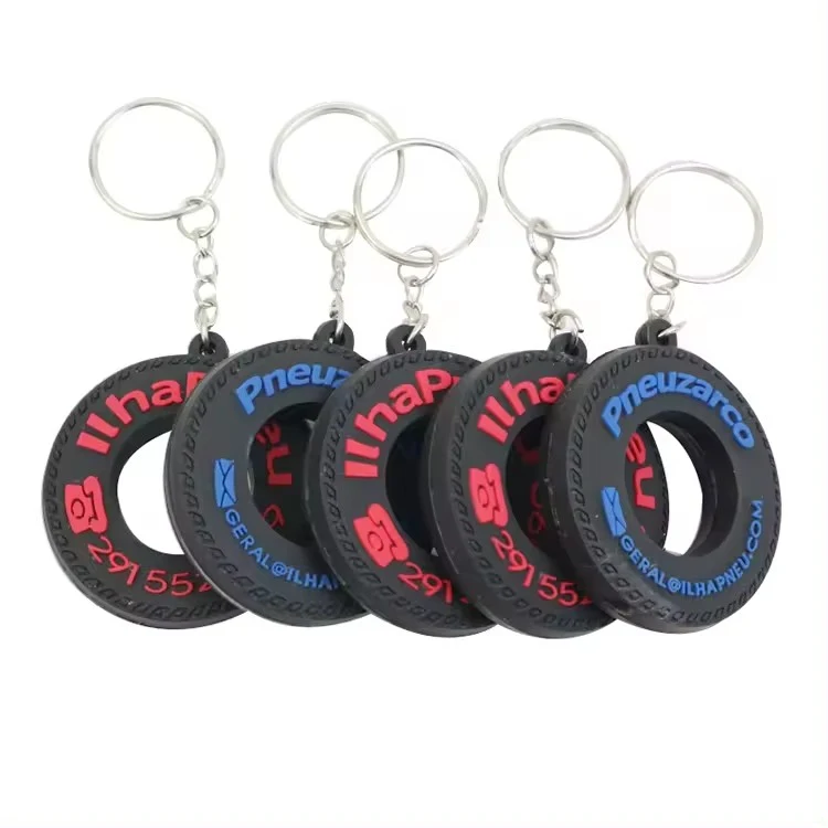 Rubber Mini Racing Tyre Wheel Keychain 1