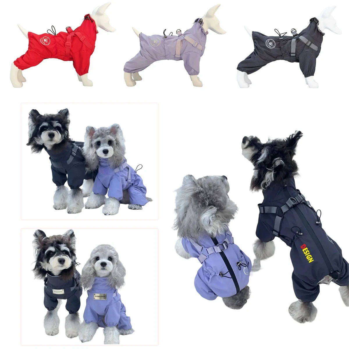 Pet Raincoat with Reflective Strip 1