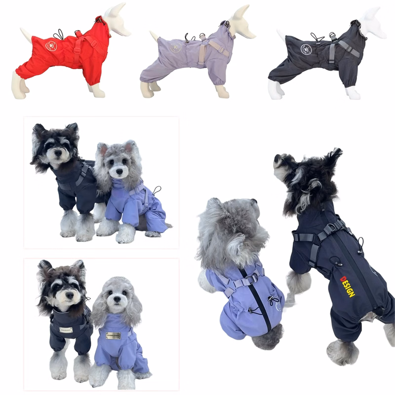 Pet Raincoat with Reflective Strip