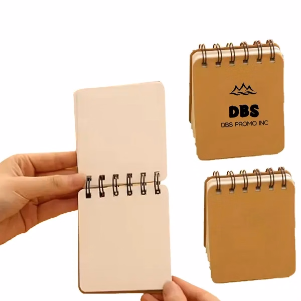 Kraft Paper Hardcover Spiral Pocket-Sized Memo Pads
