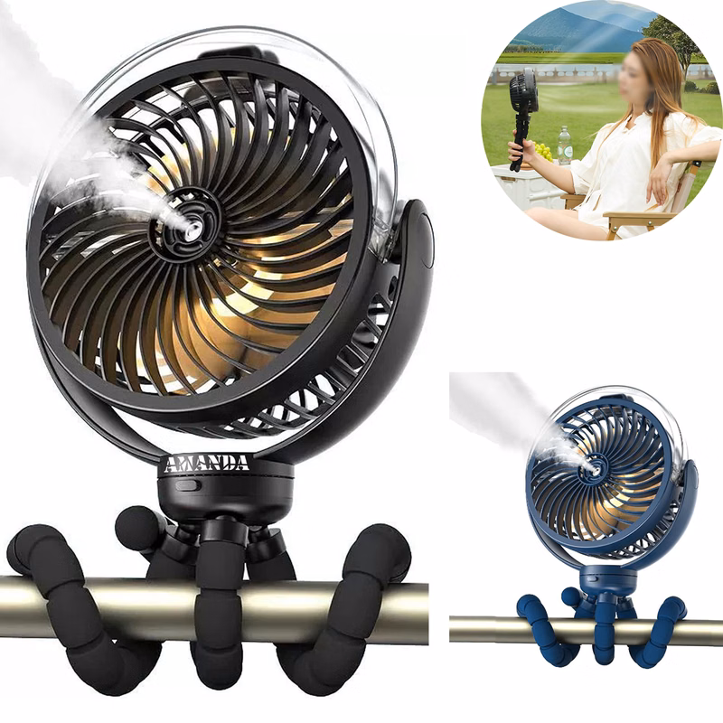 Handheld Misting Fan w/ Flexible Tripod Clip