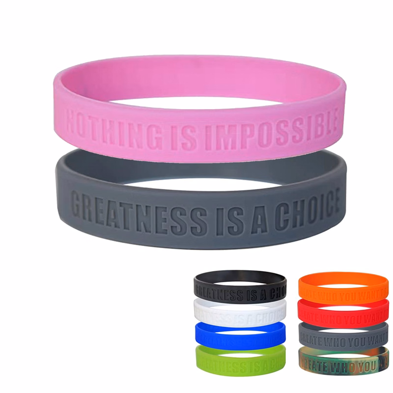 Debossed Silicone Wristband MOQ 50PCS