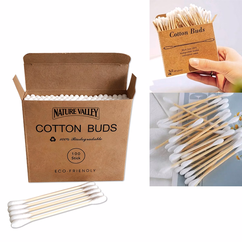100sticks/box
Double Round Head Bamboo Stick Cotton Buds