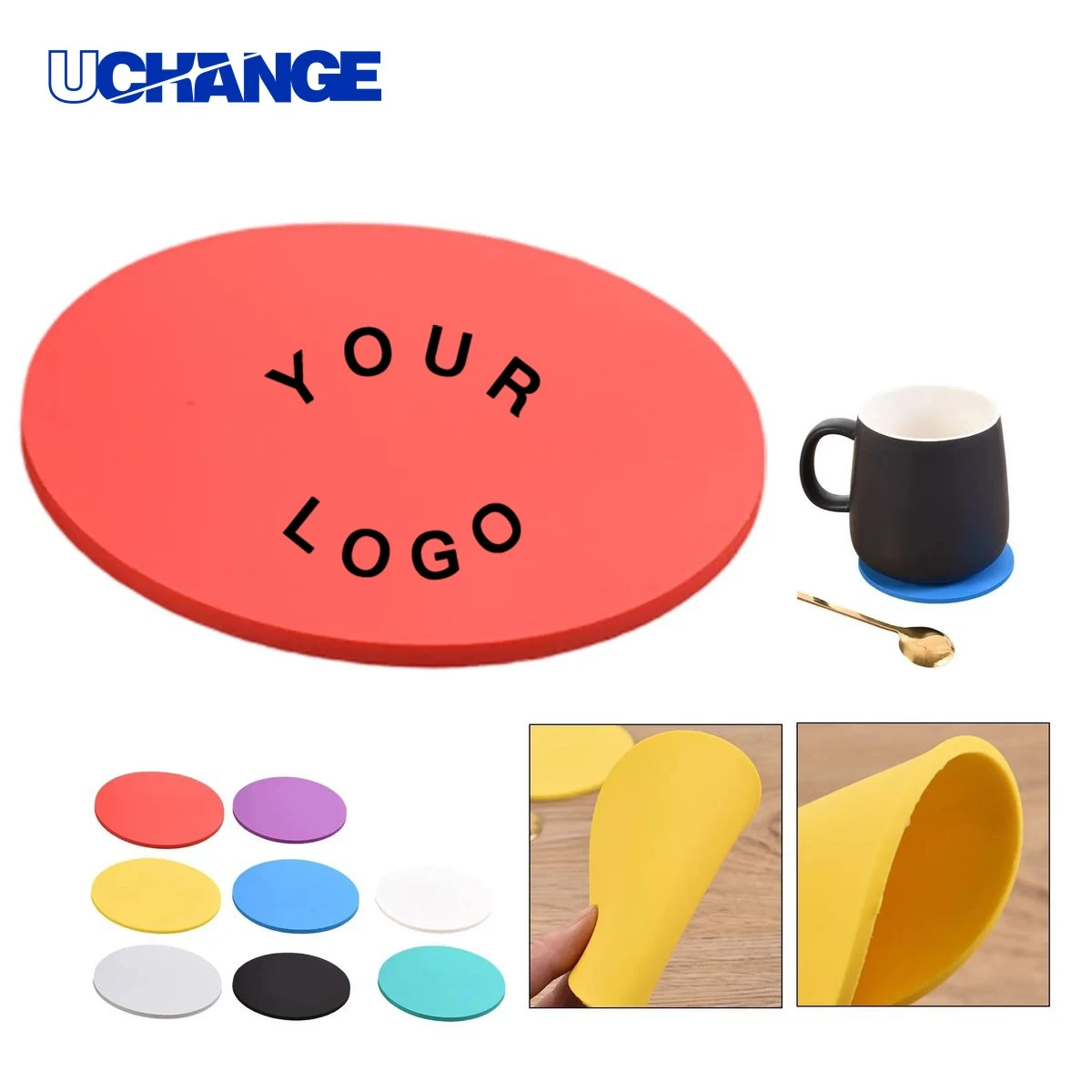 White Round Ceramic Coaster 2.7 Inch for Cup Holders 1