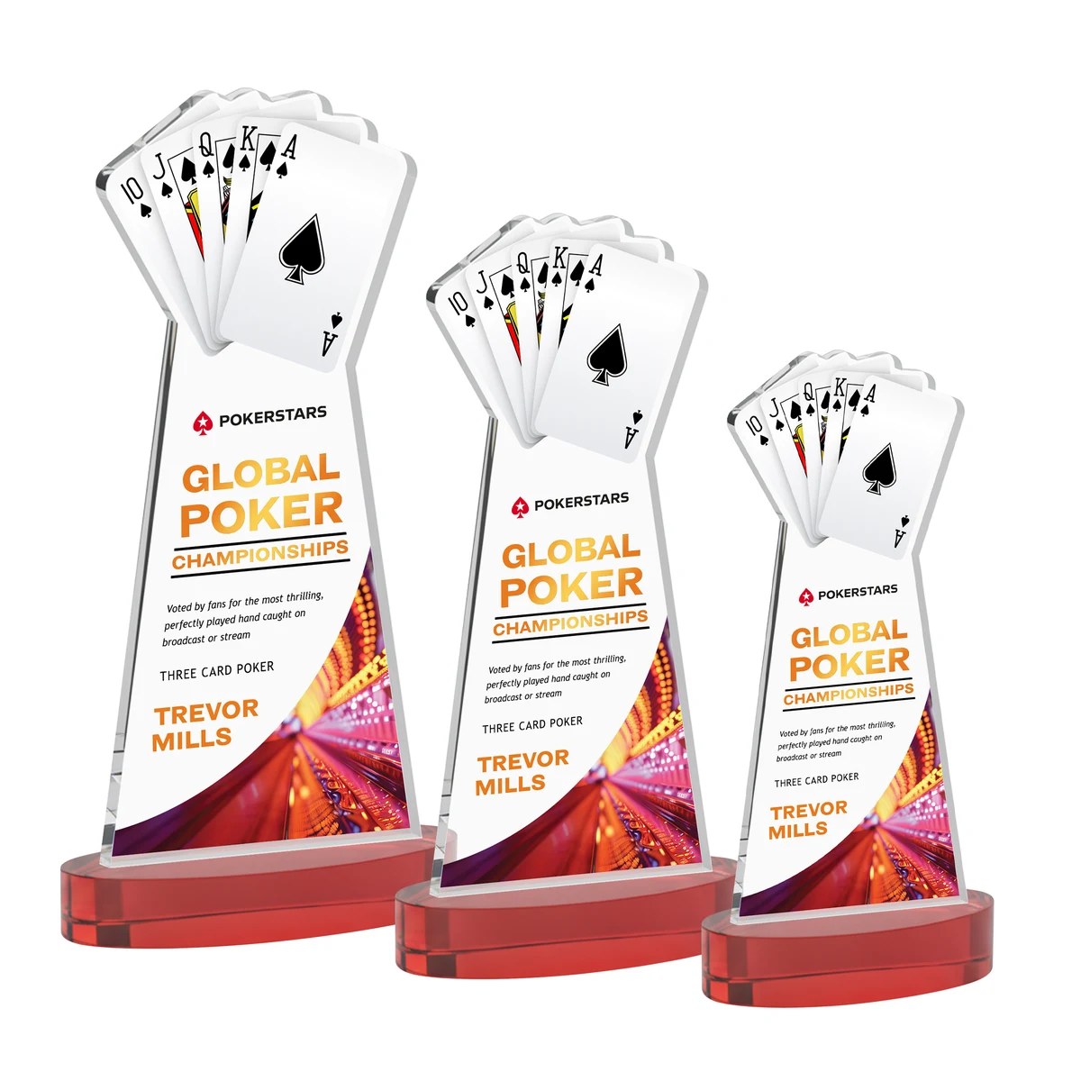 Poker VividPrint™ Award on Alberton Base - Red 1