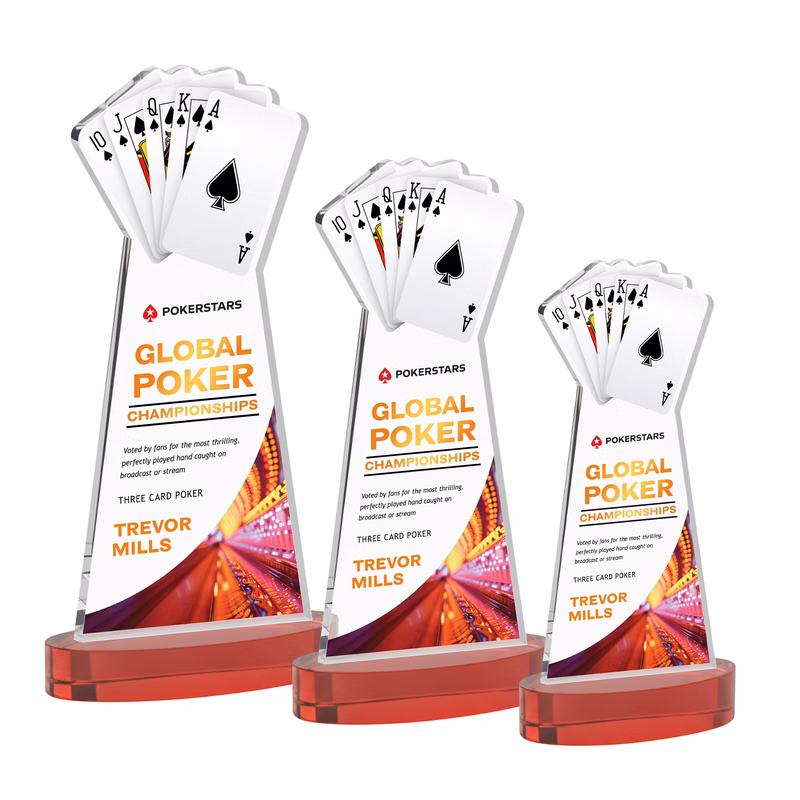 Poker VividPrint™ Award on Alberton Base - Red
