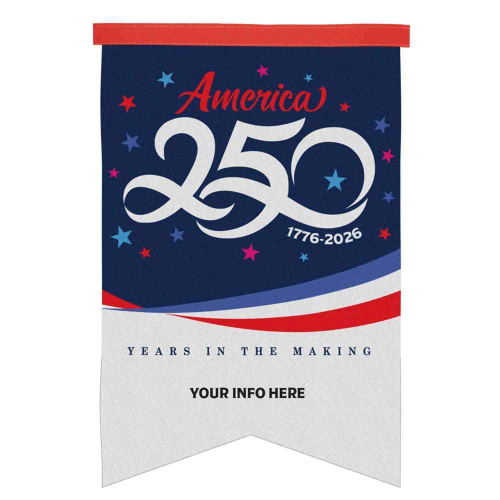 17" x 26" Commemorative Felt Banner, 250th Anniversary 1