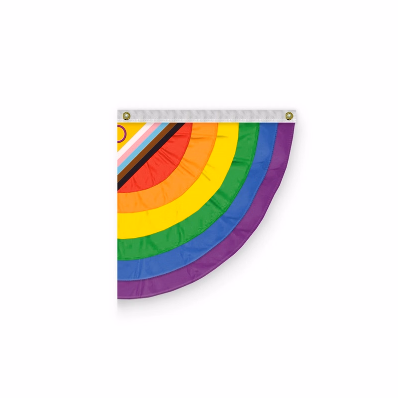3'x3' Intersex Progressive Pride Pleated Half Fan-Right Side