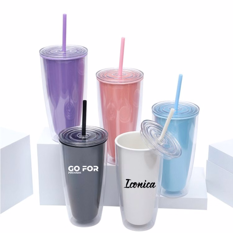 24 oz Double-Wall Straw Cup
