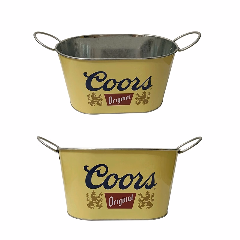Tin Metal Beer Ice Bucket