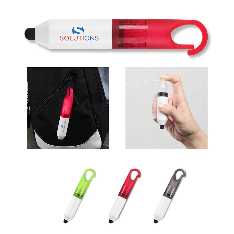 Clip-On Sanitizer Spray w/ No-Touch Stylus 0.17 oz. (5 mL) 1