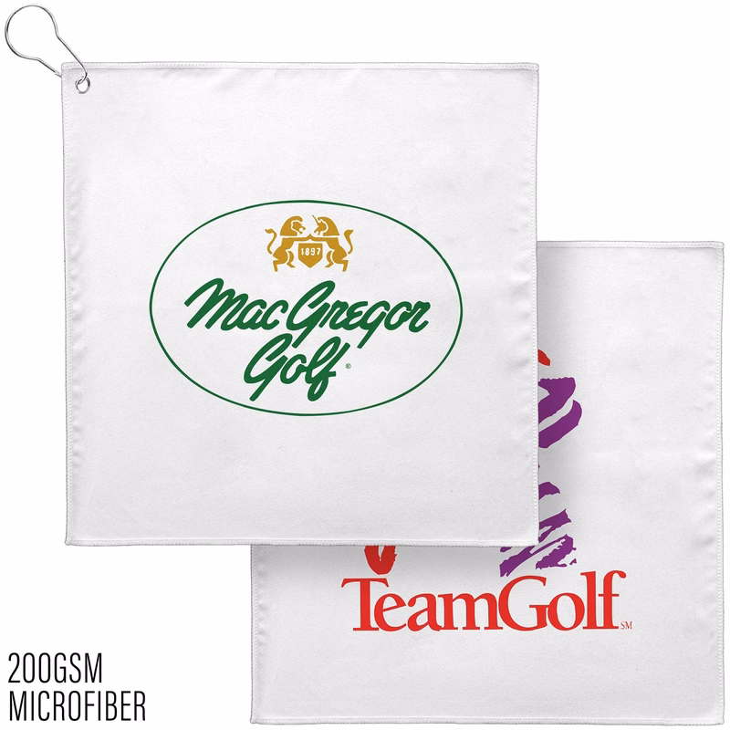 12x12 Golf Towel With Grommet - 200GSM