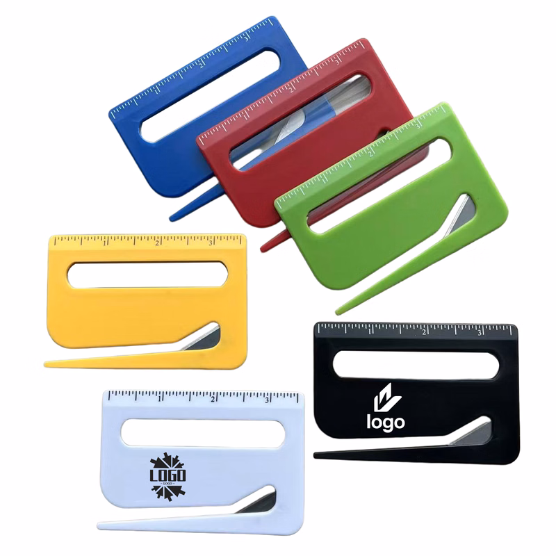 Compact Mail Cutter Featuring Scale And Magnifier