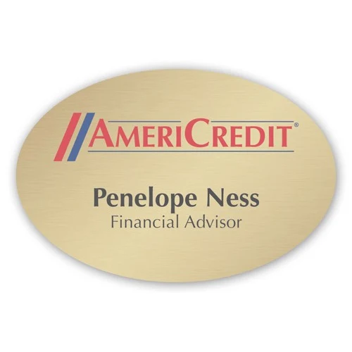 Laminated Personalized Name Badge (2"x3") Oval 1