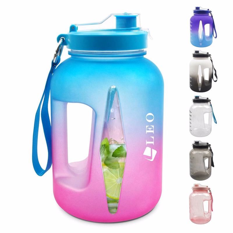 74 Oz Plastic Sports Water Bottle w/ Carrying Rope