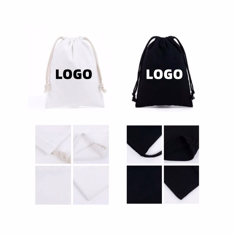 Custom Drawstring Polyester-Cotton Bunched Cloth Bag