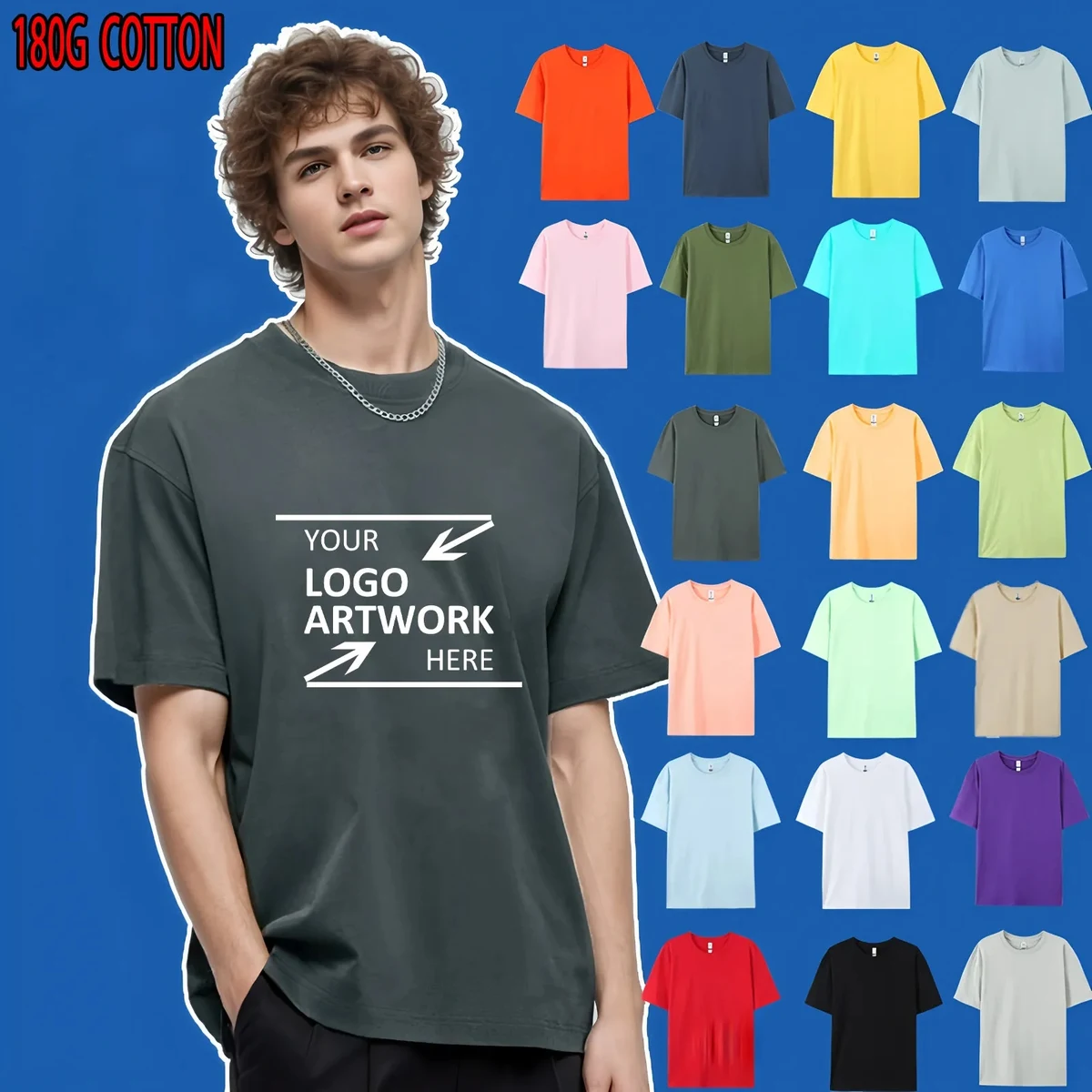 180 gsm White Cotton T Shirt for Logo Printing 1
