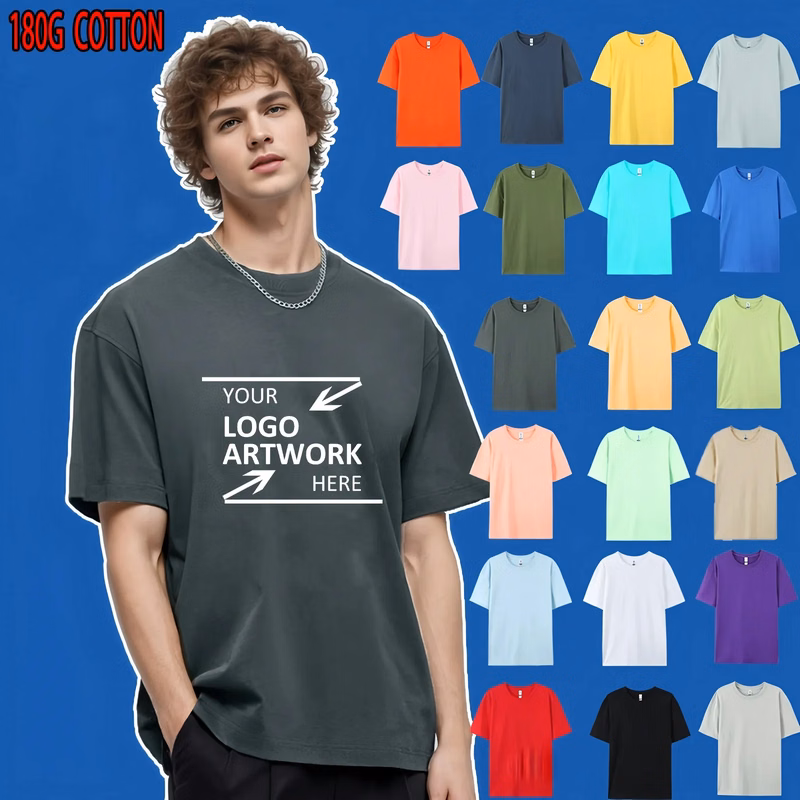 180 gsm White Cotton T Shirt for Logo Printing