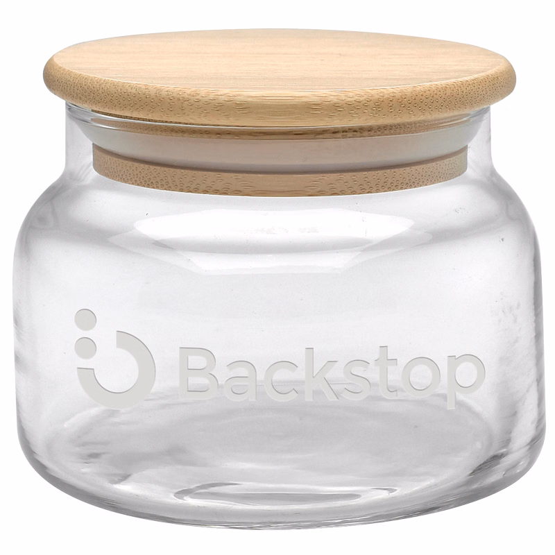 8 oz. Etched Apothecary Jar with Bamboo Lid