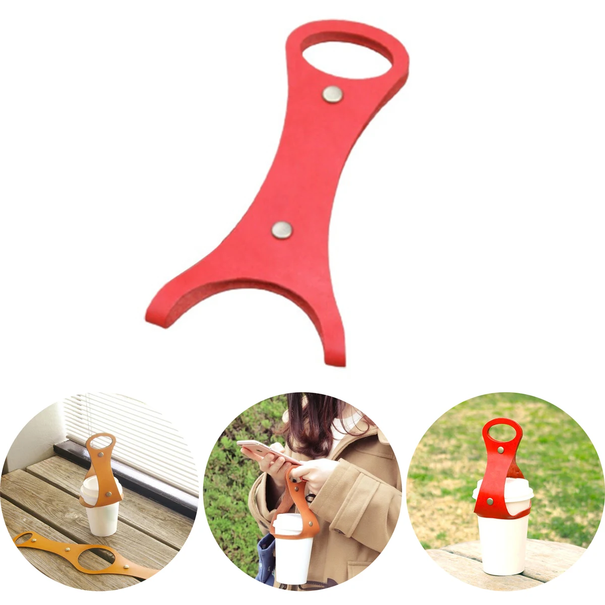 PU Leather Reusable Cup Sleeve 1