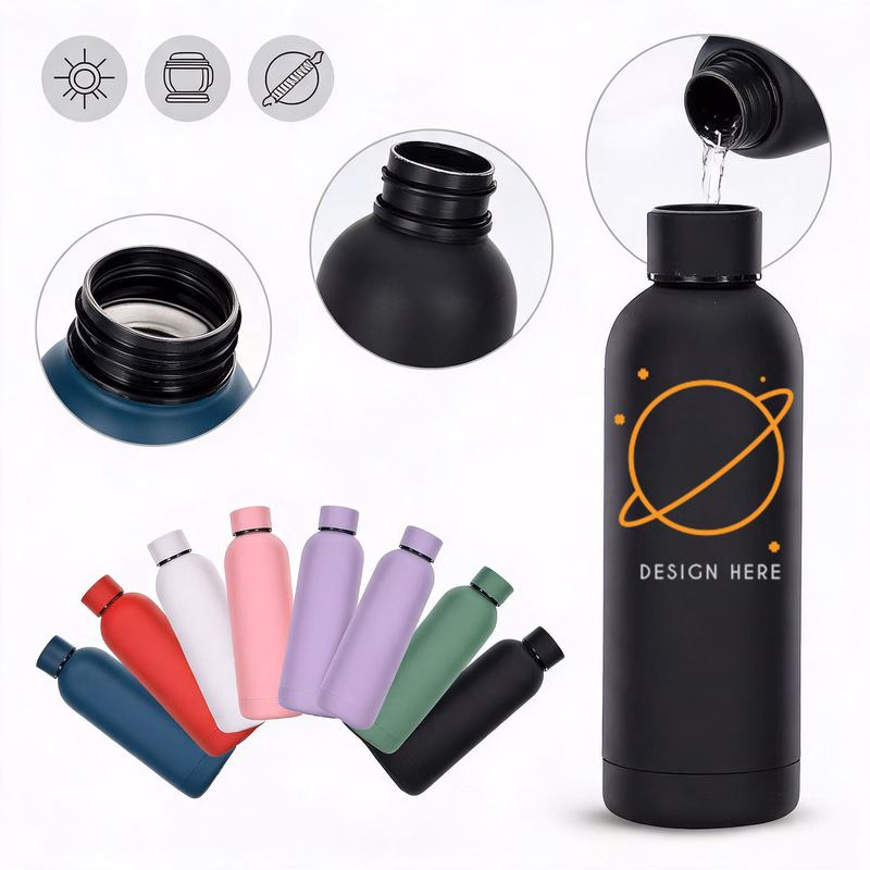 Matte Stainless Steel Water Bottle, Multi-color Options
