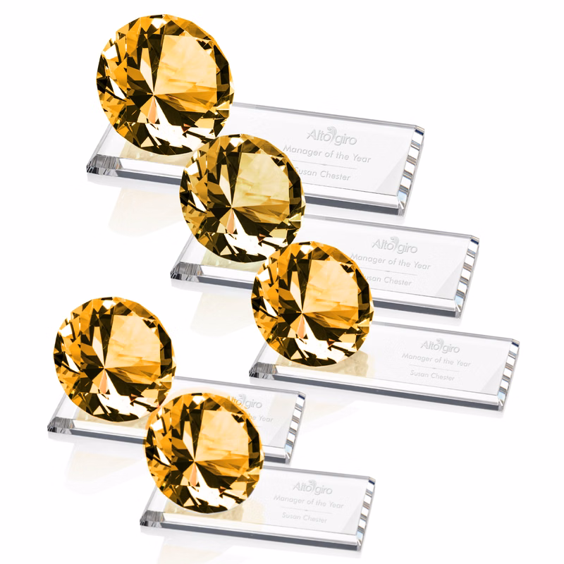 Gemstone Award on Starfire - Amber