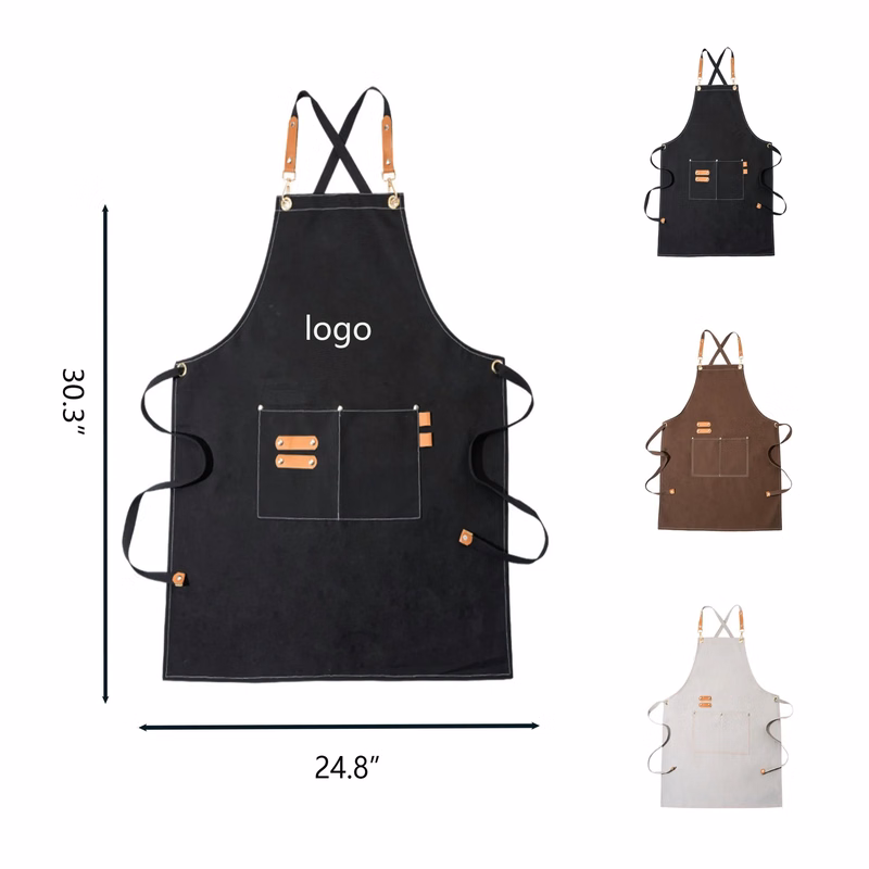 Cotton Canvas Apron For Barista & Gardening