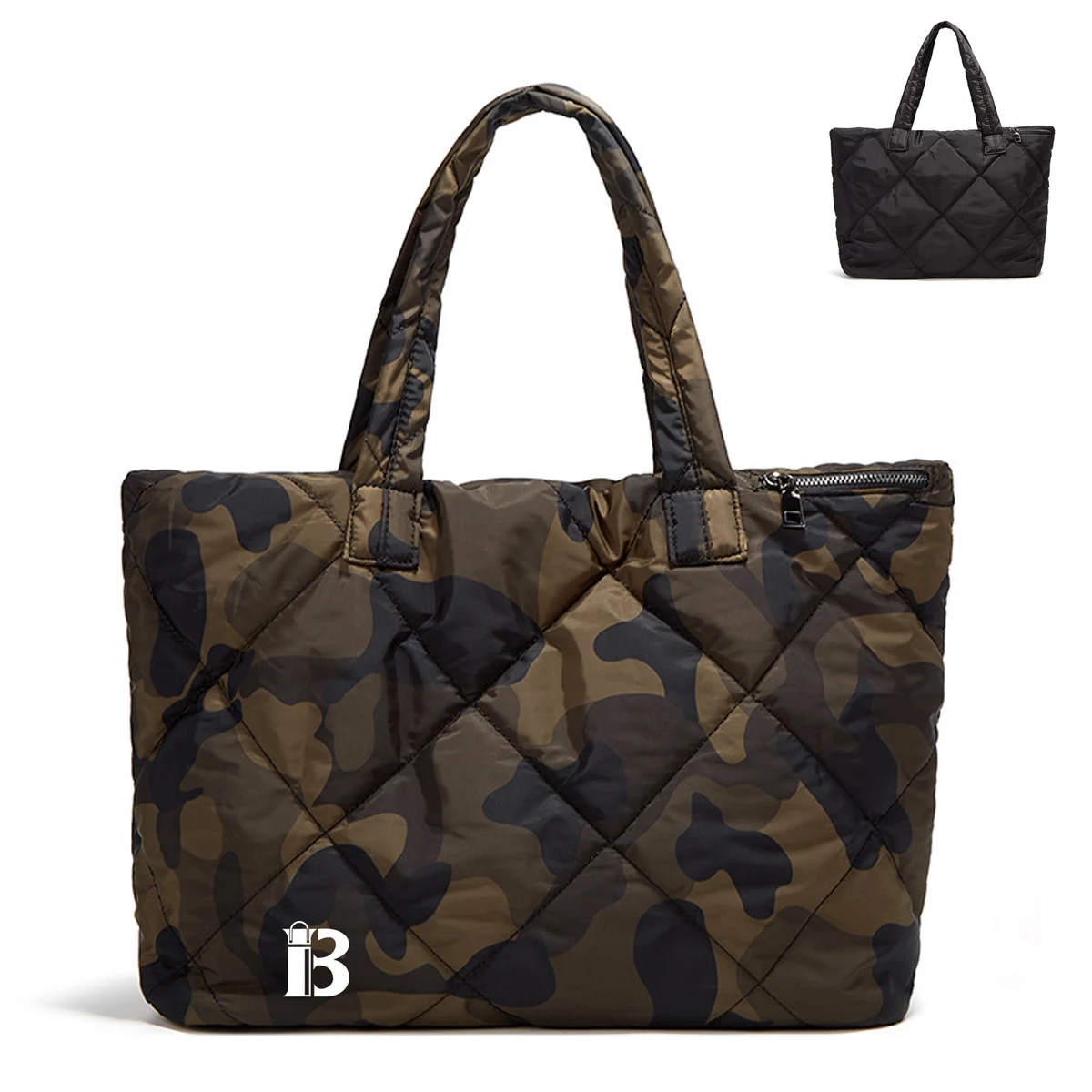 Women's Casual Large Capacity Camouflage Padded Tote Bag 1
