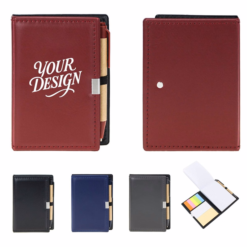 Branded Durable PVC-Covered Memo Pad Set