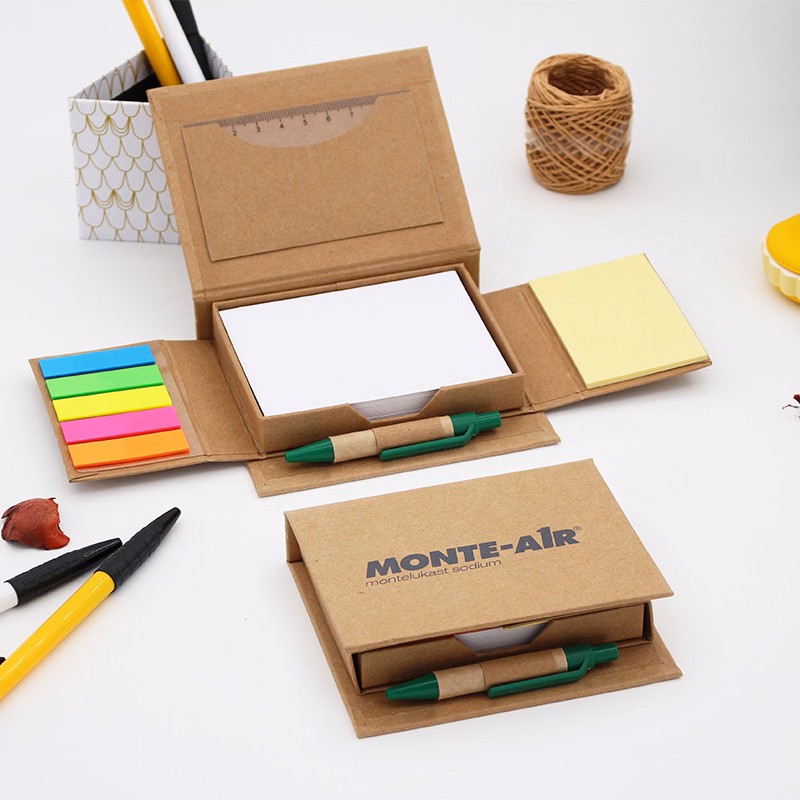 100 Pages Kraft Sticky Notes Portable Memo Pad With Pen