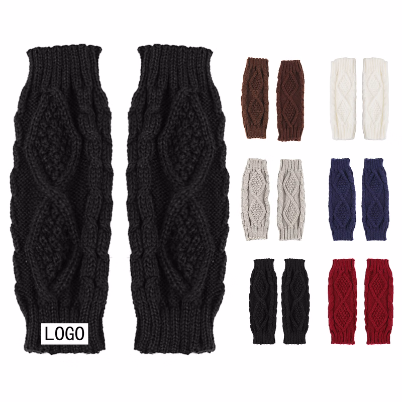 Autumn And Winter Diamond Wool Gloves Fingerless Cuff